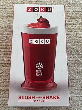 NEW ZUKO RED HEALTHY SLUSH & SHAKE MAKER AS FAST AS 7 MINUTES IN YOUR FREEZER